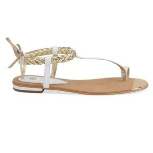 ISOLA White/gold plated Adena sandal